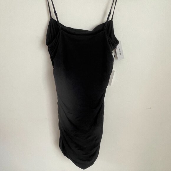 NWT Artizia Ruched Contour Mini Dress Black (L) - Picture 4 of 4